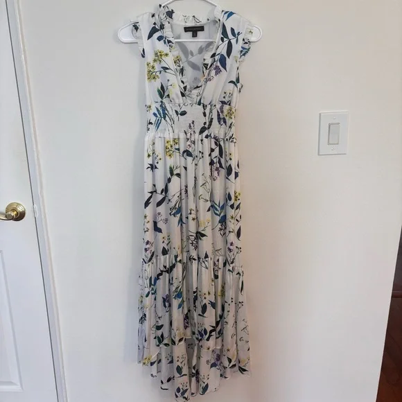 Banana Republic Floral Satin Maxi Dress Size 00P - Picture 2 of 7